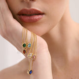 Aurora Birthstone 18K Gold Plated Necklace