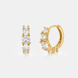 Birch Crystal 18K Gold Plated Huggie Earrings