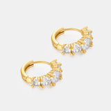 Birch Crystal 18K Gold Plated Huggie Earrings