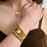 Cinta Cuff 18k Coated Gold Bangle