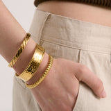 Pebble Cuff 18k Coated Gold Bangle