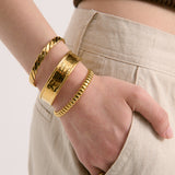 Pebble Cuff 18k Coated Gold Bangle
