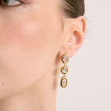 Cascade Crystal 18K Plated Drop Earrings