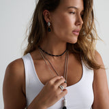 Obsidian Glass Beaded Necklace