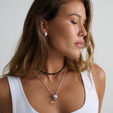 Obsidian Glass Beaded Necklace