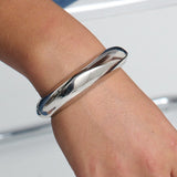 Sculpted Openable Metal Bangle in Silver
