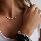 Chrome Rope Sterling Silver Plated Necklace