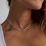 Chrome Rope Sterling Silver Plated Necklace