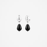 Obsidian Chrome Drop Earrings