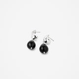 Obsidian Chrome Drop Earrings
