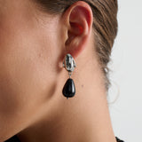 Obsidian Chrome Drop Earrings