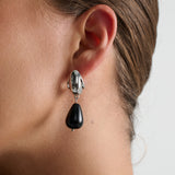 Obsidian Chrome Drop Earrings