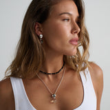 Obsidian Glass Beaded Necklace