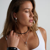Obsidian Glass Beaded Necklace