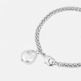 Organic Pearl Sterling Silver Plated Pendant Bracelet