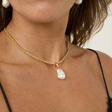 Organic Pearl 18K Gold Plated Pendant Necklace