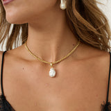 Organic Pearl 18K Gold Plated Pendant Necklace