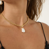 Organic Pearl 18K Gold Plated Pendant Necklace