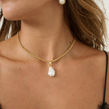 Organic Pearl 18K Gold Plated Pendant Necklace