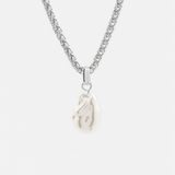 Organic Pearl Sterling Silver Plated Pendant Necklace