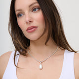 Organic Pearl Sterling Silver Plated Pendant Necklace
