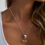 Chrome Drop Sterling Silver Necklace