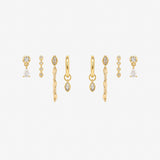 Lyra 18K Gold Plated Stacker Earring Set