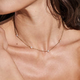 Dainty Four Petal 18K Gold Plated Station Necklace