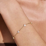Dainty Four Petal 18K Gold Plated Bracelet