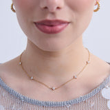 Astra Dainty 18K Gold Plated Station Necklace