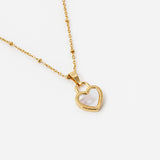 Valentina Reversible Heart Necklace in Black & White
