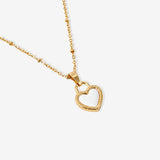 Valentina Reversible Heart Necklace in Black & White
