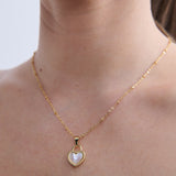 Valentina Reversible Heart Necklace in Red & White