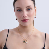Marla 18K Gold Plated Enamel Drop Earrings in Red