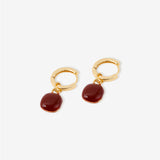 Marla 18K Gold Plated Enamel Drop Earrings in Red