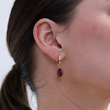 Marla 18K Gold Plated Enamel Drop Earrings in Red