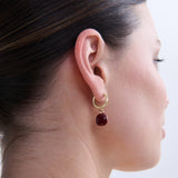 Marla 18K Gold Plated Enamel Drop Earrings in Red