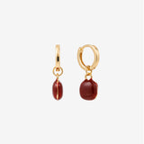 Marla 18K Gold Plated Enamel Drop Earrings in Red