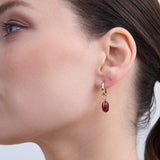 Marla 18K Gold Plated Enamel Drop Earrings in Red