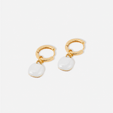 Marla 18K Gold Plated Enamel Drop Earrings in White