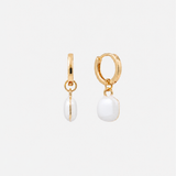 Marla 18K Gold Plated Enamel Drop Earrings in White