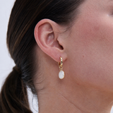 Marla 18K Gold Plated Enamel Drop Earrings in White