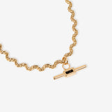 Genevieve 18K Gold Plated Wavy Pendant Necklace