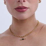 Genevieve 18K Gold Plated Wavy Pendant Necklace