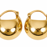 Ingrid 18K Gold Plated Dome Hoop Earrings