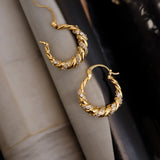 Kya 18K Gold Plated Twist Hoop Earrings