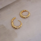 Lulu 18K Gold Plated Twist Hoop Earrings
