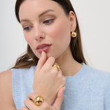 Ingrid 18K Gold Plated Dome Hoop Earrings