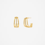 Ramona Triple Pavé Hoop Earrings