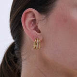 Ramona Triple Pavé Hoop Earrings